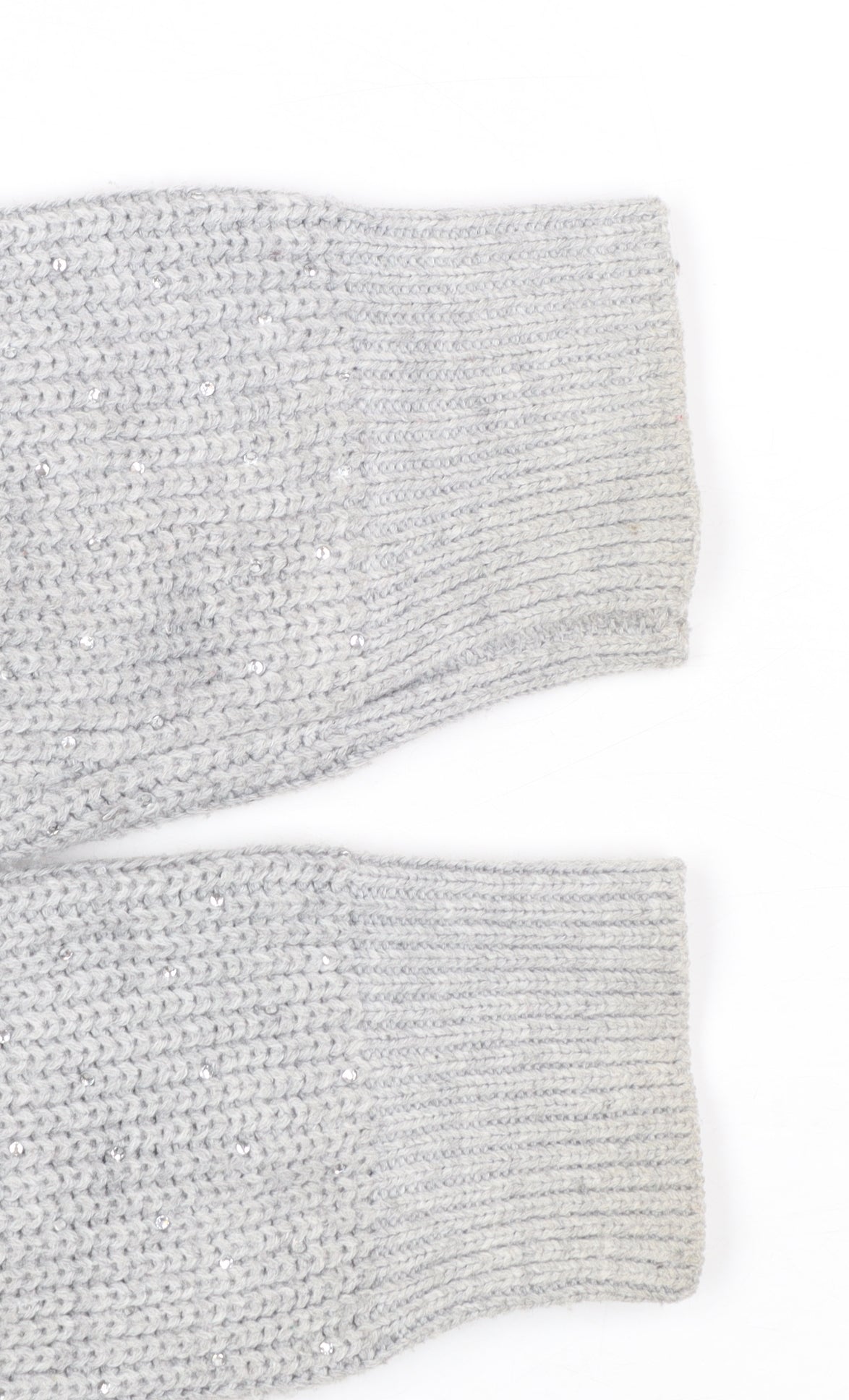 Superdry Women’s Grey V-Neck Sequin Knit Jumper Size 10