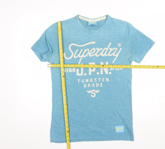 Superdry Men's Blue Graphic Logo Crew Neck Short Sleeve T-Shirt Size S