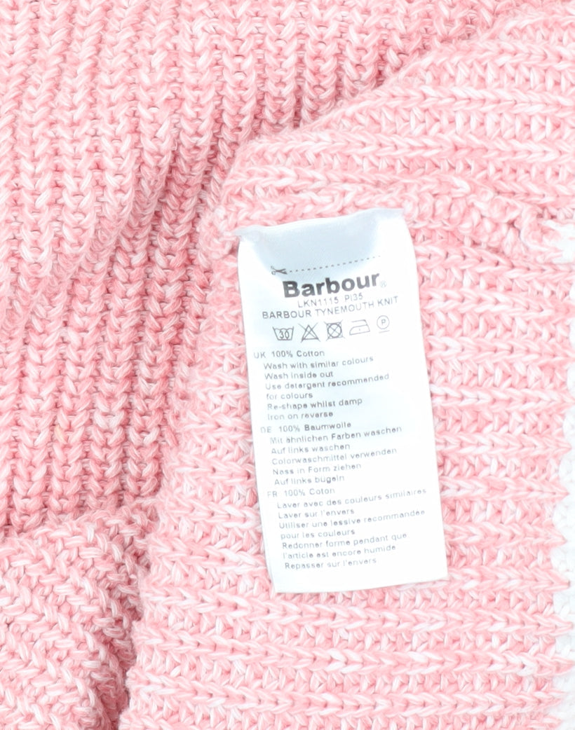 Barbour Women Pink Cotton Crew Neck Jumper Size 12