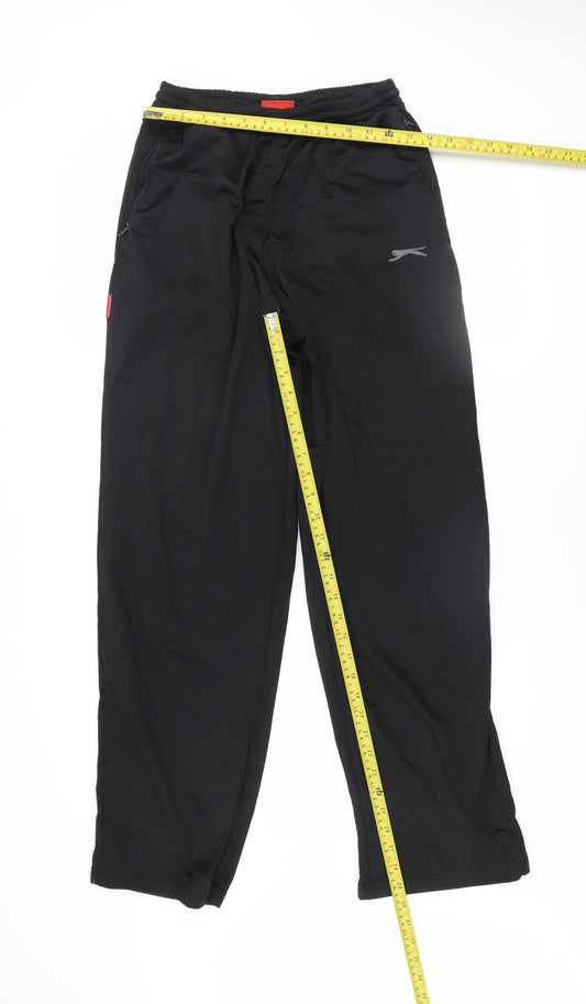Slazenger Men's Black M Track Pants Polyester Regular Fit Activewear