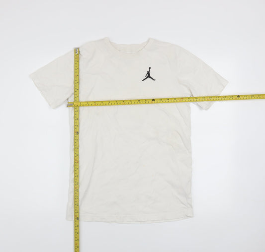 Jordan Boys White Cotton Crew Neck T-Shirt XL 13-15 Years Sports Logo Tee