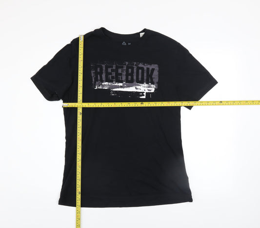 Reebok Men’s Black Graphic Print Sports T-Shirt Size M