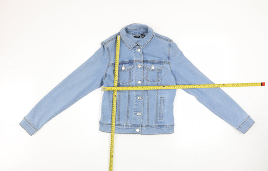 Vero Moda Women Blue Denim Jacket XS Casual Button Front