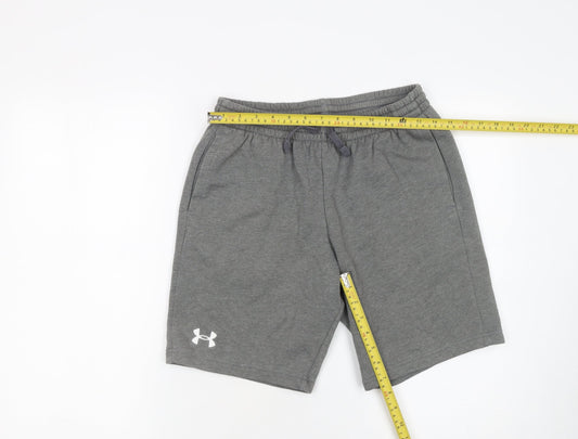 Under Armour Boys Grey XL Sweat Shorts Elastic Waist Gym Training
