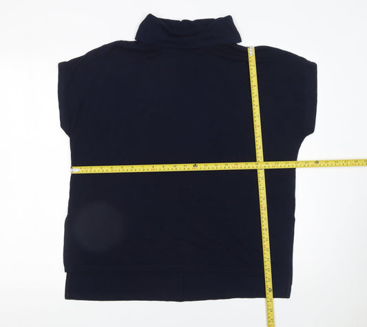 Warehouse Women’s Blue Roll Neck Short Sleeve T-Shirt Size 12