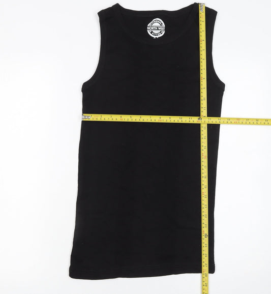North West Womens Black Basic Cotton Fitted Tank Top L