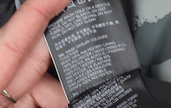 Superdry Men's Blue Camo Hooded Puffer Jacket Size S