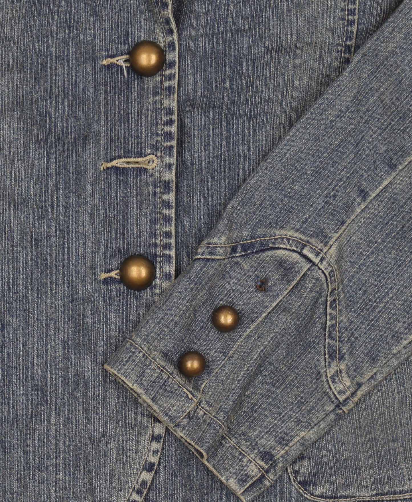 Additional view of Sophie girls’ blue denim basic jacket 14 years collared button casual