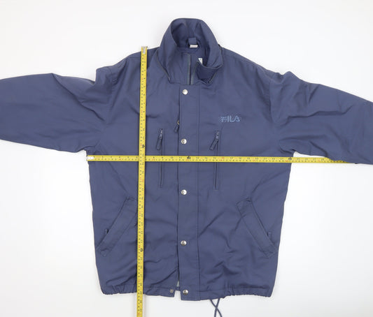 Fila Mens Blue XS Vintage Bomber Jacket Lined Polyester Zip-Up