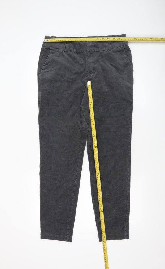 Part Two Women Grey Corduroy Cropped Trousers Size 12