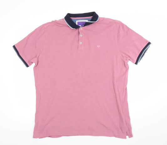 Marco Capelli Men's Pink 2XL Polo Shirt Cotton Blend Casual