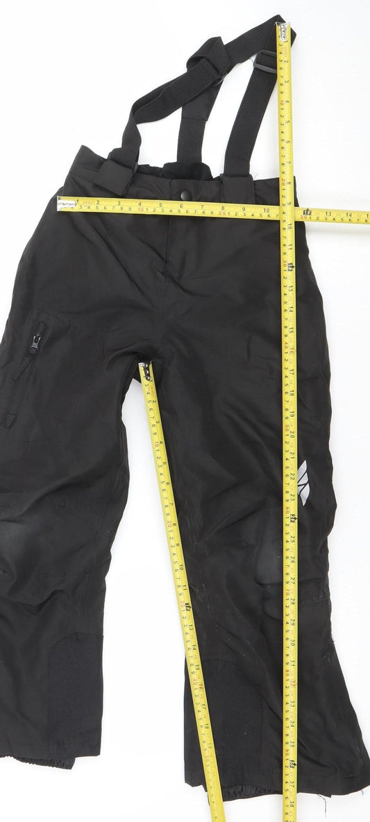 Crivit Boys Black 7 Years Snow Pants Waterproof Insulated Adjustable