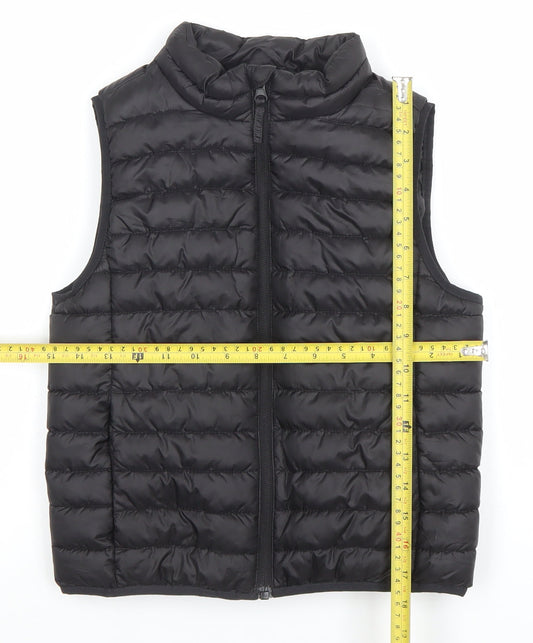 H&M Boys Black Puffer Bodywarmer Gilet 6-8 Years Lightweight Quilted Zip Vest