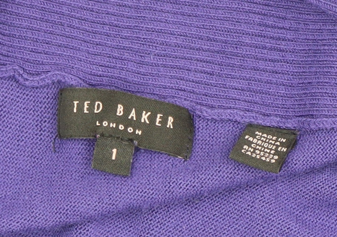 Ted Baker Womens Purple Knit Open Cardigan Size S