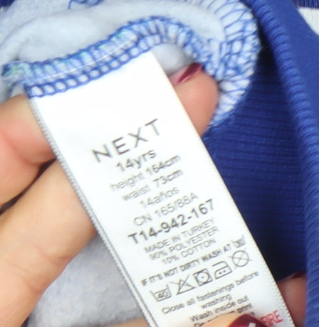 Next Boys Blue Multicoloured Full Zip Hoodie 14 Years Graphic Print