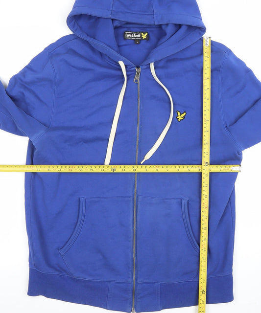 Lyle & Scott Men's Blue Full Zip Hoodie Size L Cotton Regular Fit