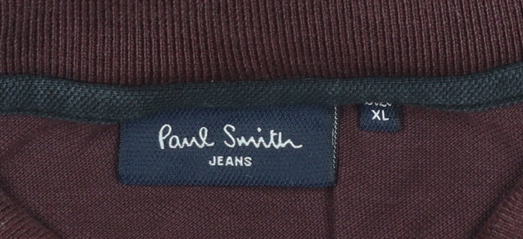 Paul Smith Men's Brown XL Cotton Polo Shirt with Logo