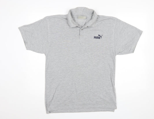 Puma Mens Grey Short Sleeve Regular Fit Polo Shirt Size S