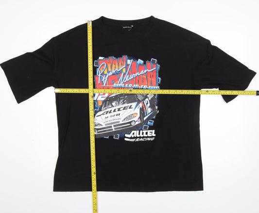 SHEIN Womens Black Racing Graphic T-Shirt Size 10 Short Sleeve