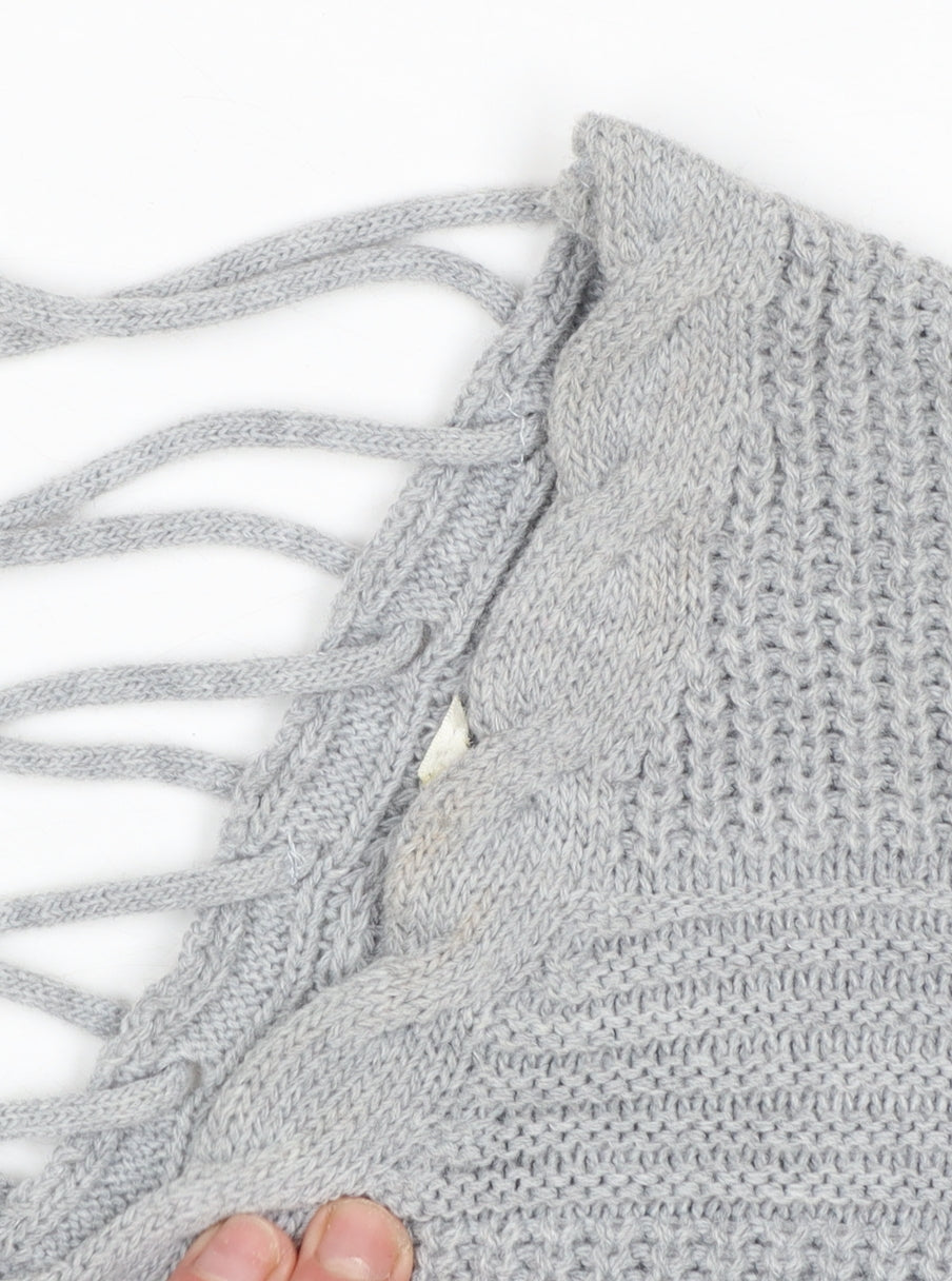 Additional view of Miss Selfridge Women Grey V-Neck Cable-Knit jumper, size 8