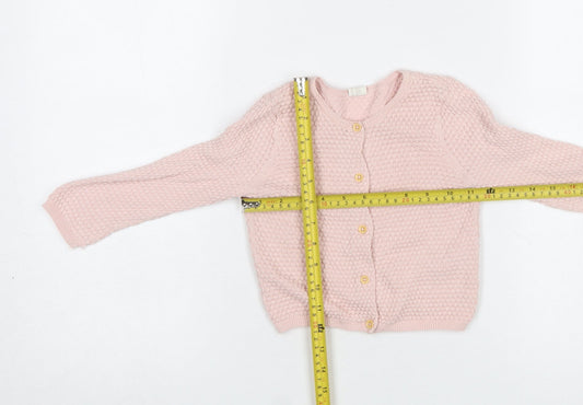 H&M Pink Knit Cardigan 9-12 Months Unisex Baby Lightweight Jumper