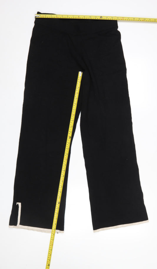 Dunnes Stores Womens Black Knit Straight Leg Trousers Size 14