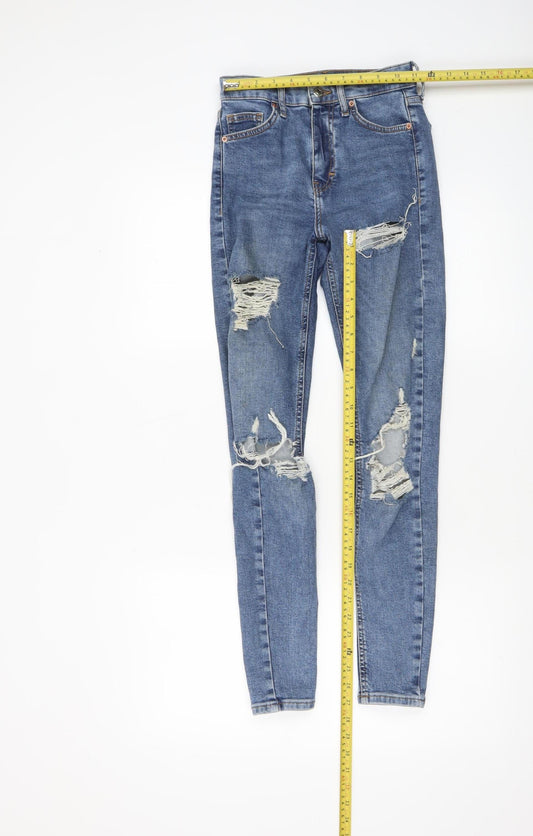 Topshop Jamie Women's Blue Distressed Skinny Jeans Size 28