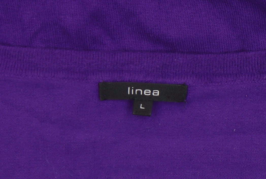 Additional view of Linea Women’s Purple Scoop Neck 3/4 Sleeve Knit Jumper L