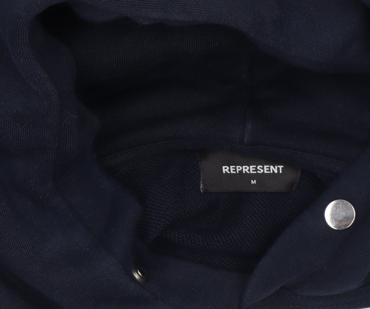 Represent Men's Blue Pullover Hoodie Medium Relaxed Fit Graphic Logo