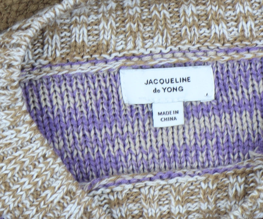 Additional view of Jacqueline de Yong women’s multicoloured striped high neck jumper, size M