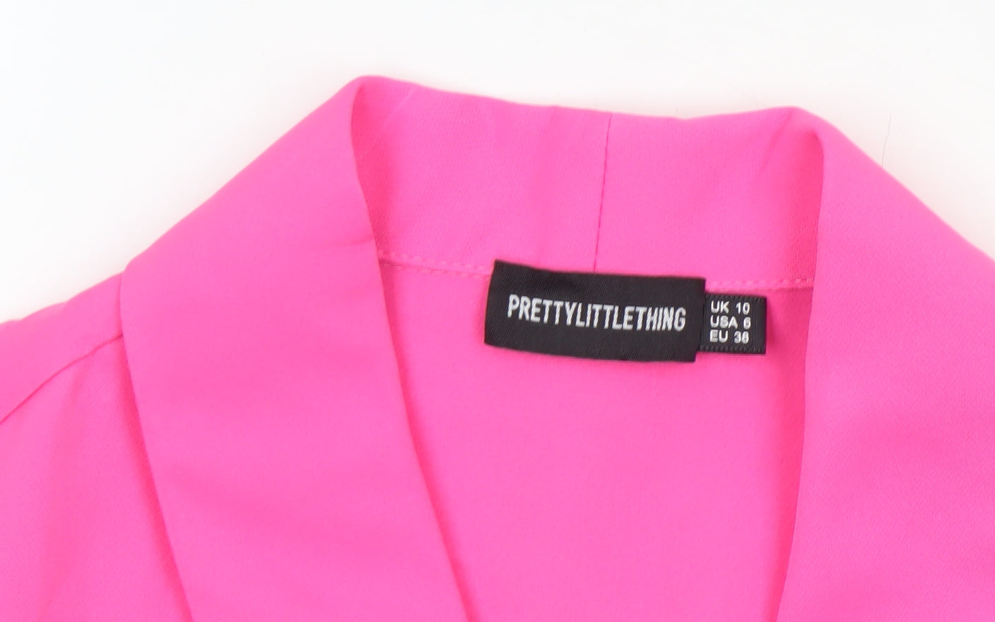 PrettyLittleThing Women’s Pink Belted Long Sleeve Playsuit UK 10