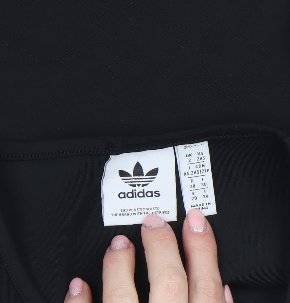 Additional view of Adidas women’s black 2xs cropped slim fit activewear t-shirt
