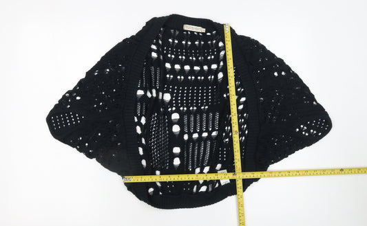 Topshop Women's Black Open-Knit Shrug Cardigan Size 8