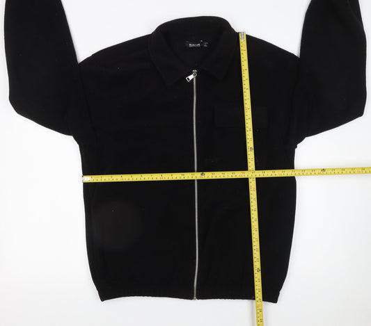 Burton Menswear London Men’s Black Fleece Zip Jacket M Regular Fit
