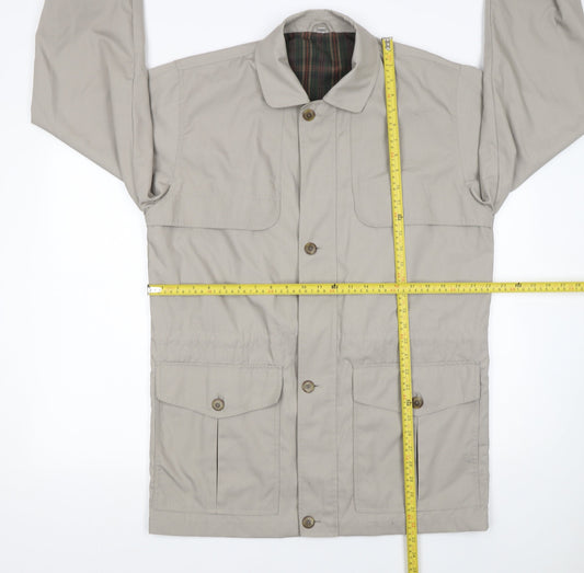 Greenwoods Men's Beige Field Jacket Size S Cotton Blend Casual Outdoor Coat