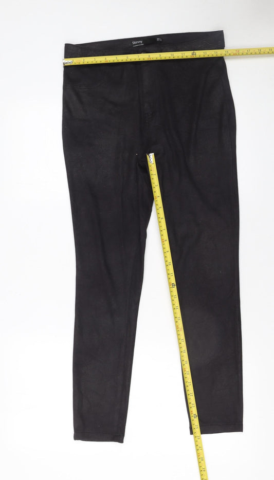 Dunnes Stores Women's Black Skinny Trousers Size 12 S Polyester Blend