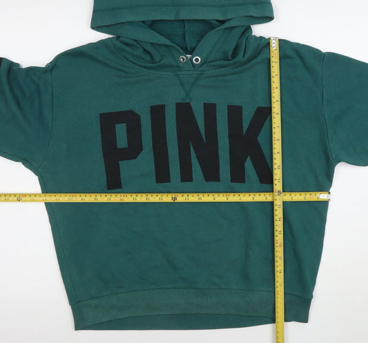 Victoria's Secret PINK Women's Green Pullover Hoodie Size M Cotton Blend