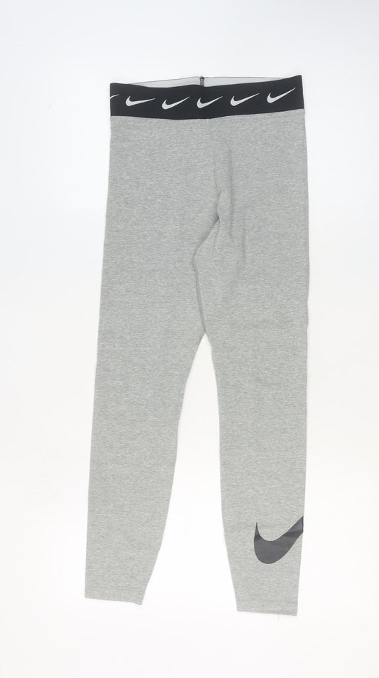 Nike Womens Grey Slim Fit Jersey Leggings Size M