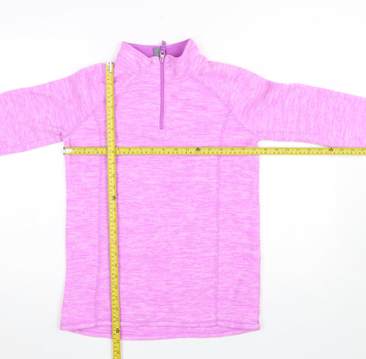 Back view of Champion girls’ pink fleece 1/4 zip pullover sweatshirt xl 14-16 years