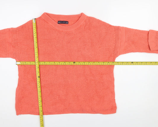 Marks and Spencer Womens Orange Cotton Knit Jumper Size M