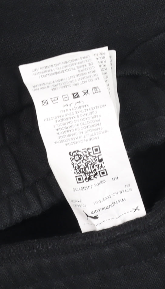 Additional view of Puma boys’ black 11-12 years jogger sweatpants elastic waist tapered fit