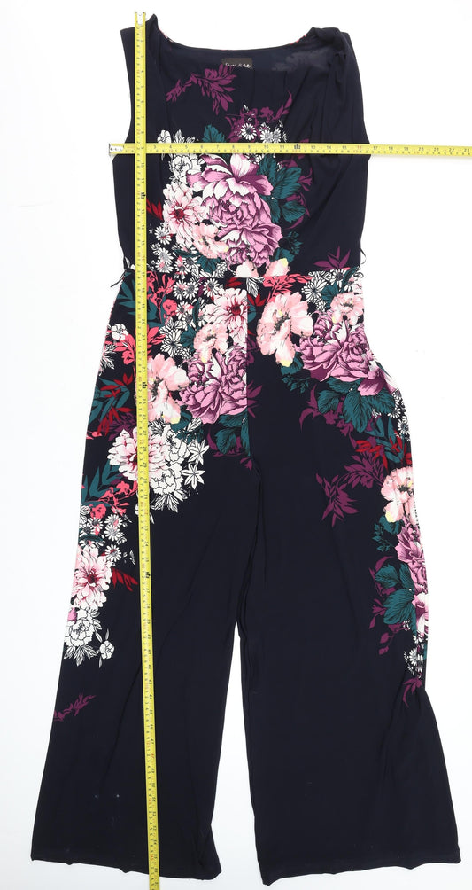 Phase Eight Women’s Blue Floral Wide-Leg Sleeveless Jumpsuit Size 14