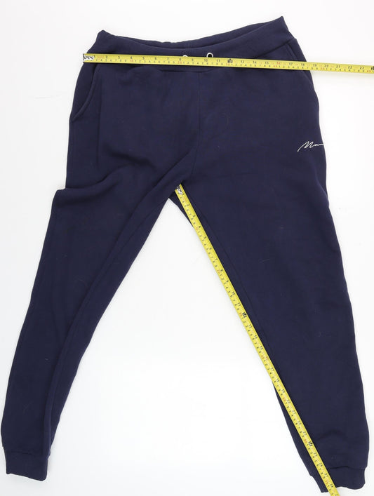 BoohooMAN Men's Blue XL Jogger Sweatpants Tapered Fit
