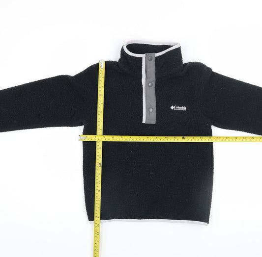 Columbia Girls Black Fleece Henley Sweatshirt Size S Outdoor Pullover
