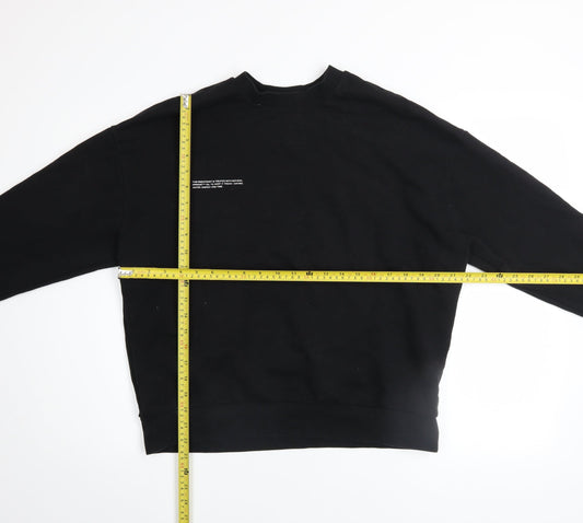 Pangaia Men's Black Long Sleeve Organic Cotton Pullover Sweatshirt M