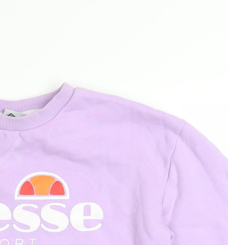 Additional view of Ellesse Women's Purple Logo Crew Neck Sweatshirt UK 8