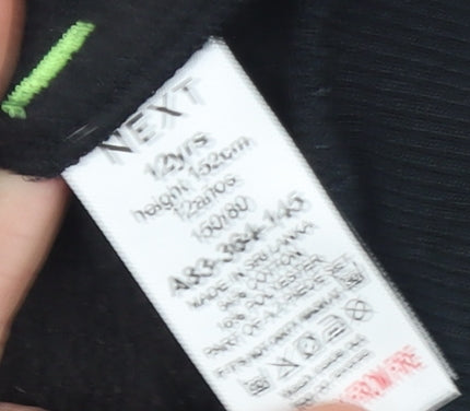 Brand and care label for Next boys’ multicoloured pullover hoodie 12 years colourblock cotton blend