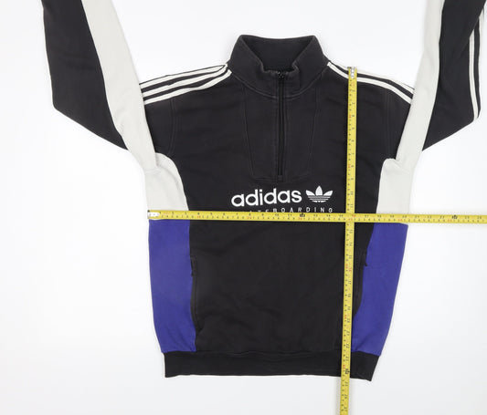 adidas Men's Black 1/2 Zip Skateboarding Sweatshirt Size S