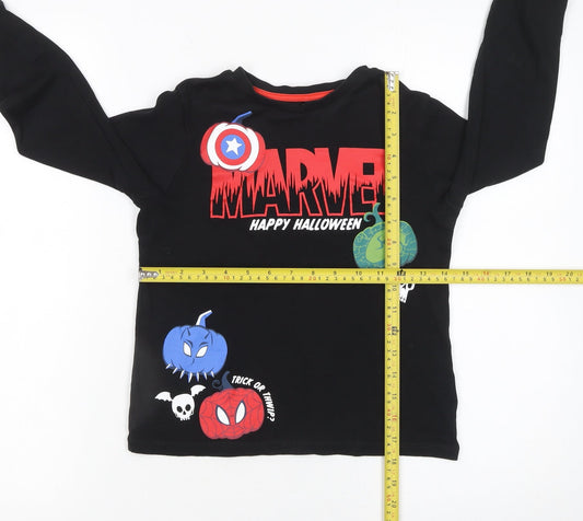 Marvel Boys Black Long Sleeve Halloween T-Shirt by George 8-9 Years