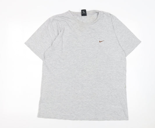 Nike Men's Grey Short Sleeve Crew Neck Cotton T-Shirt Size M